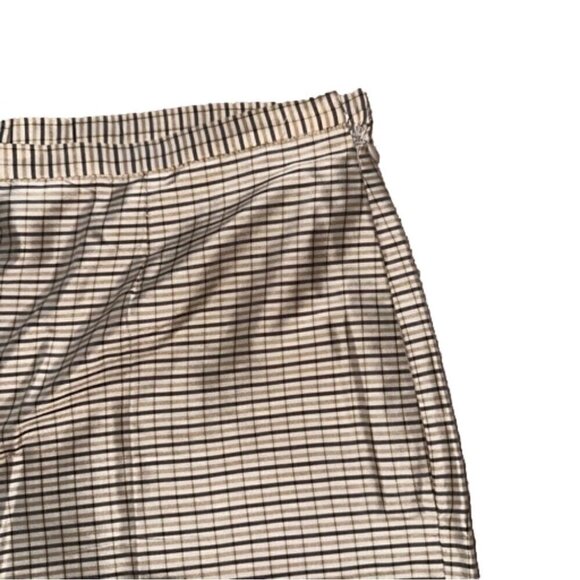 Michael Kors VINTAGE GRADE A GOLD SHIMMER SILK checkered stright leg trousers 6 - Picture 6 of 6